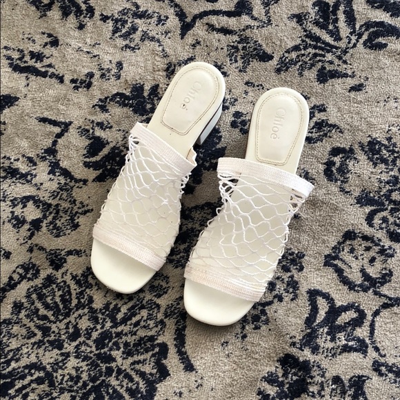 chloe white mesh lucy sandals - Picture 4 of 8